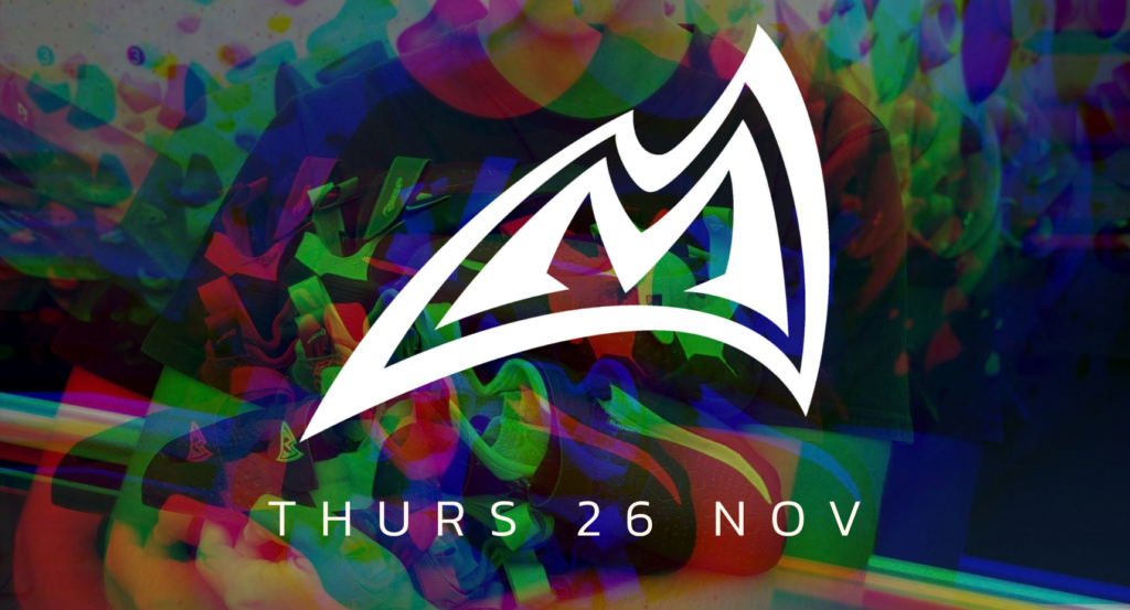 The Mad Rock logo over a photo of someone carrying climbing shoes